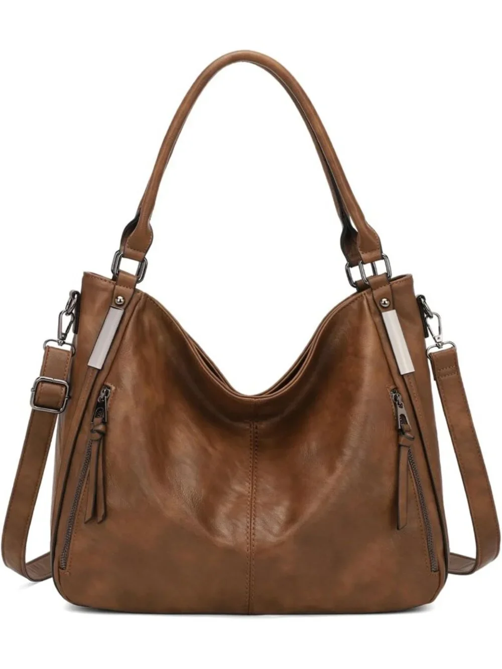 Stylish Women's Hobo Tote Bag - Large Soft PU Leather Shoulder Handbag